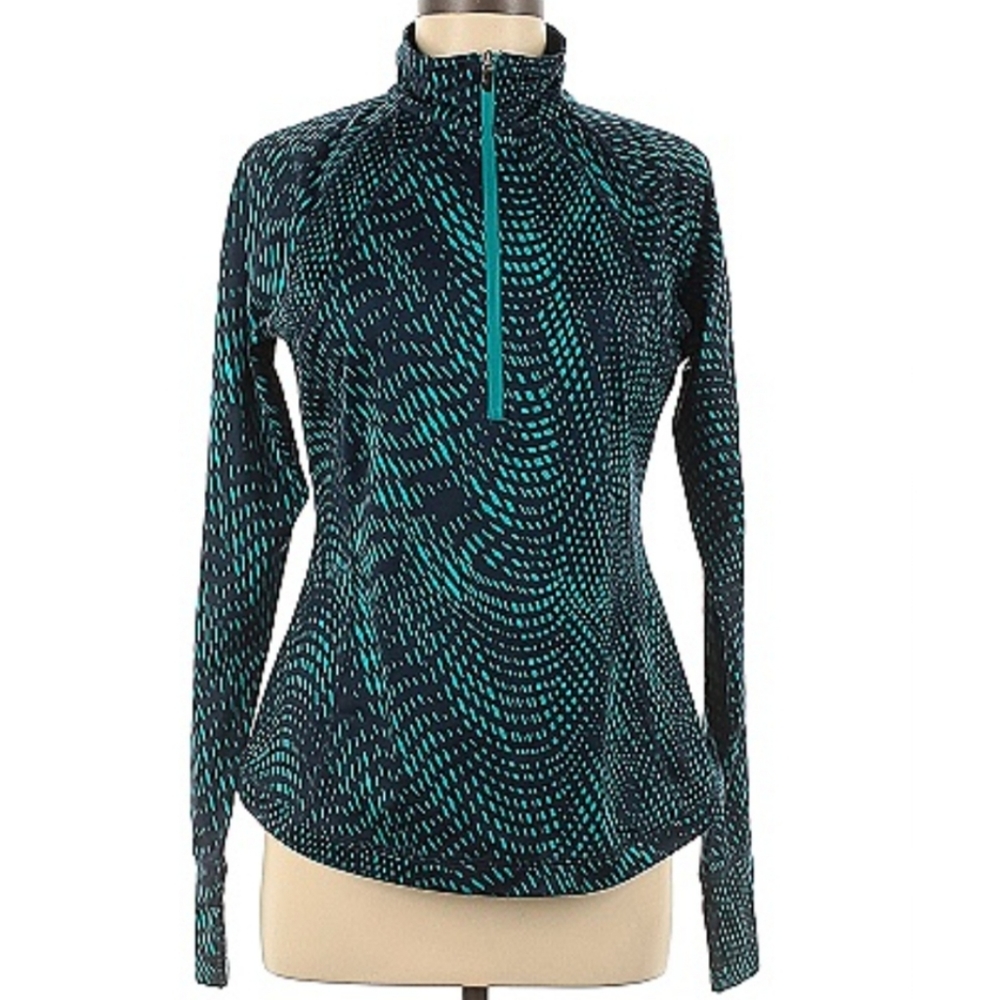 🪼EUC Tek Gear Warm Tek Fitness Quarter Zip Top Women's Teal/Navy - Size Medium